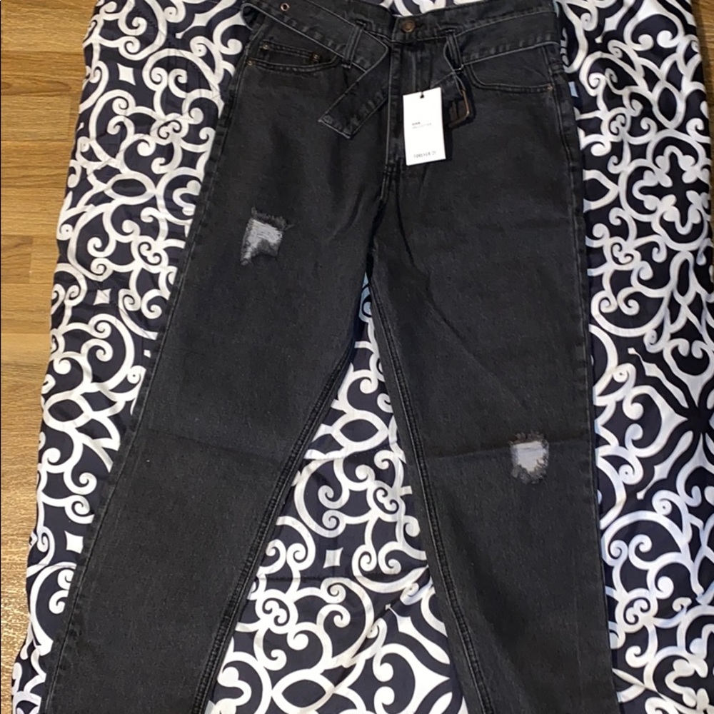 Black paper bag jeans(new)